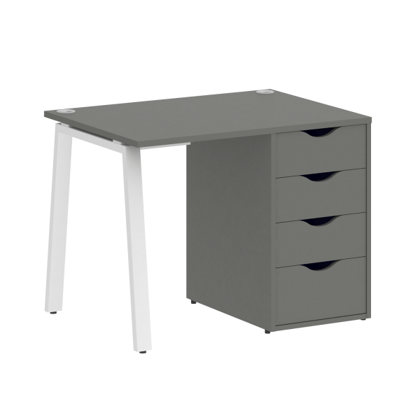 Стол письменный VR.SP-3-98.4.A 980x720x750 (Металлик/Белый Металл)