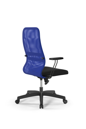 Кресло для руководителя Метта Sit 8 B2-8T - X1+UMF(X1) /Uh00/Wh00/T1bp-b(M09.B02.G15.W01) (Синий | Черный)