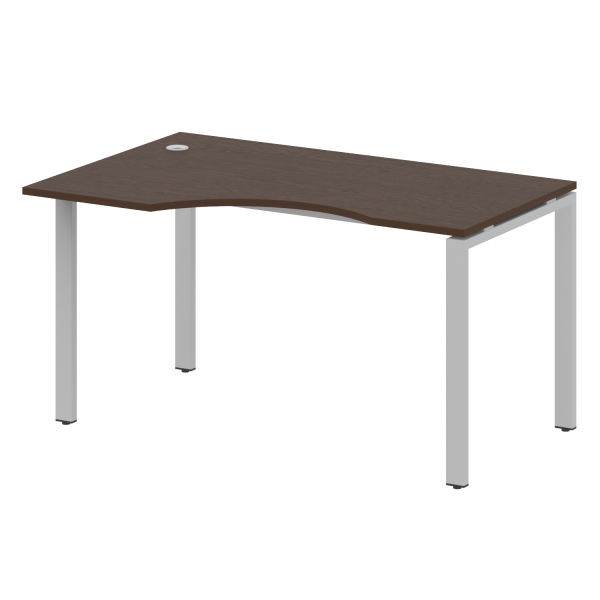 Стол криволинейный левый Metal System Style БП.СА-2 Л 1400x900x750 (Венге Цаво/Серый металл)