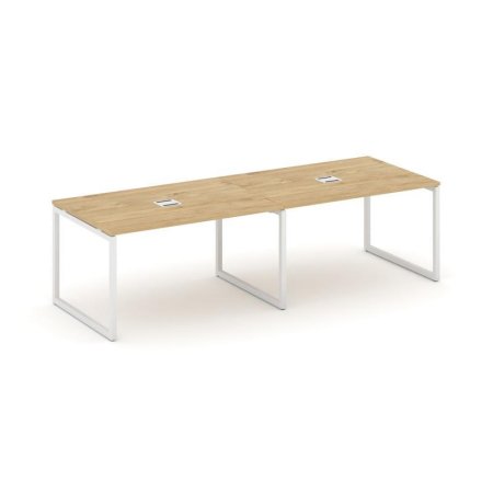 Стол переговорный SN-4O.SPRG-014 (3160х980х750) (Тиквуд Светлый/Металл Белый)