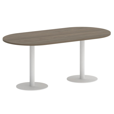 Стол овальный VR.SP-5-180.1 1800x900x750 (Вяз благородный/Белый Металл)