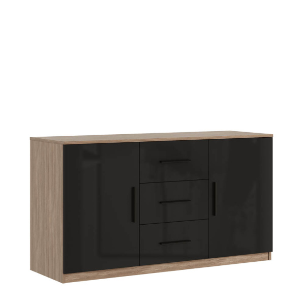 Креденция с ящиками, глянец AST33941721 (Дуб/черный)