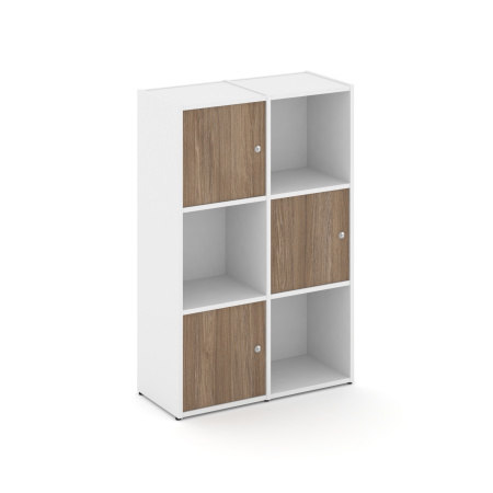 Стеллаж Locker Plus LK.K-002 798x350x1203 (Белый | Дуб Аризона)