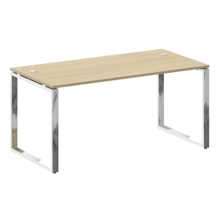 Стол рабочий руководителя на О-обр. м/к 1600x800x750 (Акация Лорка/Нерж. Сталь)