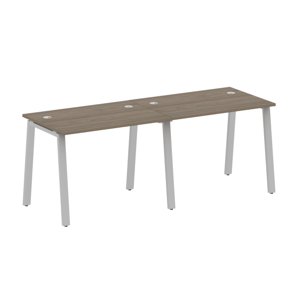 Рабочая станция на 2 рабочих места на А-образном м/к Metal System Style БА.СМ-2.1 2000x720x750 (Вяз/Серый металл)