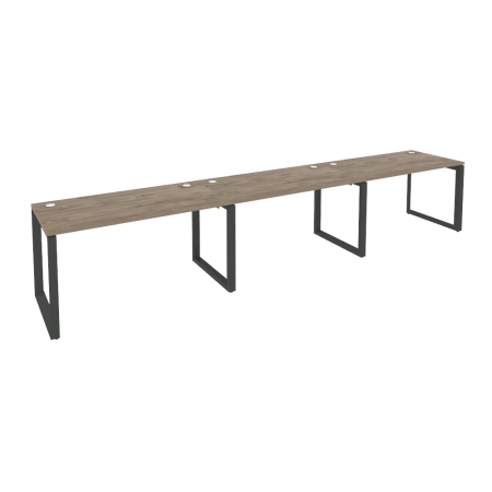 Рабочая станция на О-образном м/к Onix O.MO-RS-3.3.7 4140x720x750 (Тиквуд Темный/Черный металл)