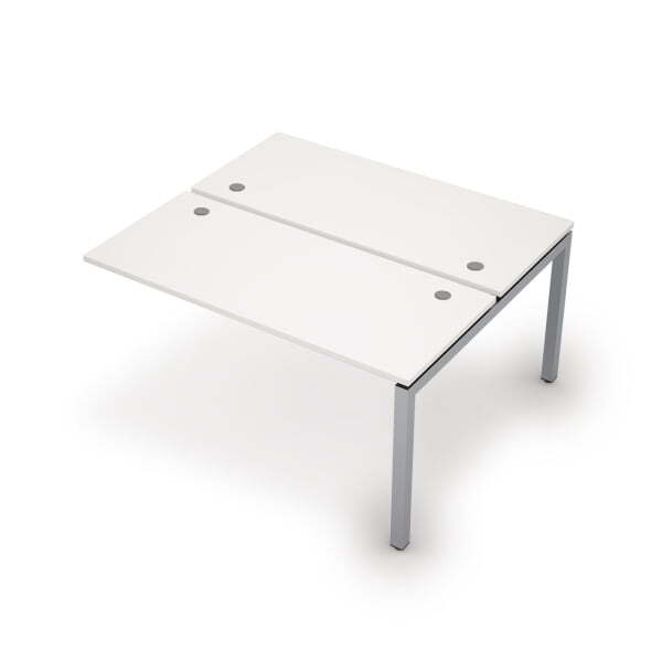 6МБК.5269 Бенч-система на 2 рабочих места, конечный модуль (1400x1235x750) (Белый/Алюминий матовый)