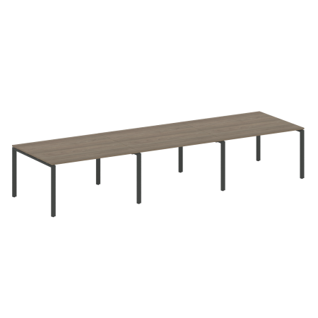 Переговорный стол 3 столешницы Metal System Style БП.ПРГ-3.3 4200x1235x750 (Вяз/Антрацит металл)