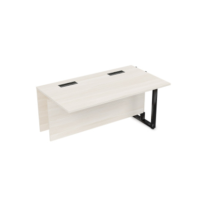 16СПС.182 Стол прямой бенч, средний модуль  (1200x800x750) (Ivory | Черный Глянец)