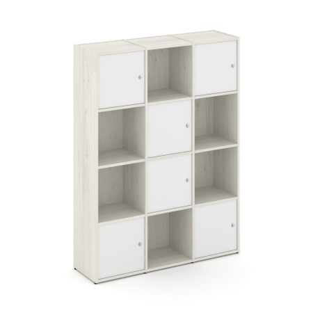 Стеллаж Locker Plus LK.K-006 1188x350x1593 (Дуб Наварра | Белый)