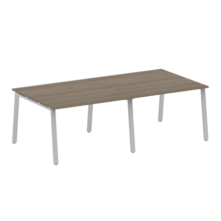 Стол для переговоров (2 столешницы) на А-образном м/к Metal System Style БА.ПРГ-2.2 2400x1235x750 (Вяз/Серый металл)