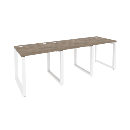 Рабочая станция на О-образном м/к Onix O.MO-RS-3.0.7 2340x720x750 (Тиквуд Темный/Белый Металл)