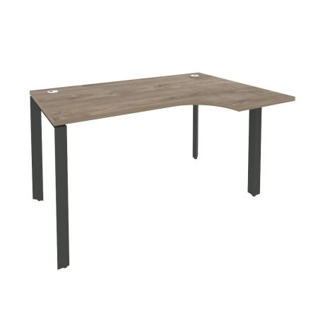 Стол эргономичный правый на П-образном м/к Onix O.MP-SA-2R 1380x980x750 (Тиквуд Темный/Черный металл)