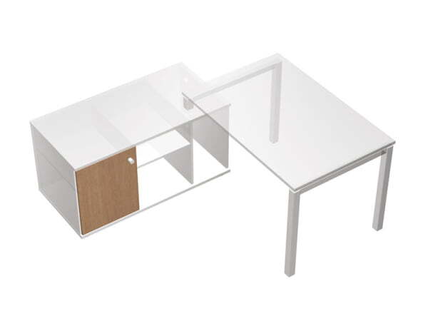 Дверь деревянная для тумбы опорной стола  Profiquadro КВ 526 ВС 550x437x18 (Белый премиум / Вишня скандинавская)