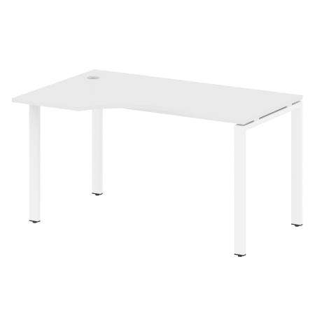 Стол криволинейный левый Metal System Style БП.СА-2 Л 1400x900x750 (Белый/Белый металл)