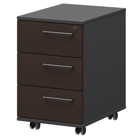 Тумба мобильная/подвесная левая Кортез KZT-61L 416x568x648 (Дуб венге/Графит)