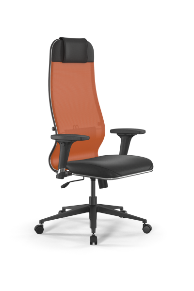 Кресло для руководителя Метта Sit 10 B1-115D - T+Extra /Um00/Wm12/D02P(M09.B11.G19.W02) (Черный | Оранжевый)