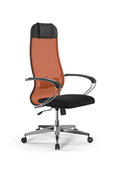 Кресло для руководителя Метта Sit 10 B1-111K - X2+UMF(X1) /Ub00/Wh00/K1cL(M09.B22.G18.W02) (Черный | Оранжевый)