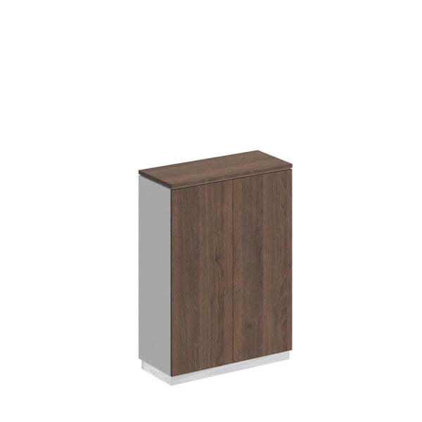 Шкаф для документов закрытый средний City СИ 318 900x400x1246 (Дуб гладстоун / Белый премиум / Белый премиум)