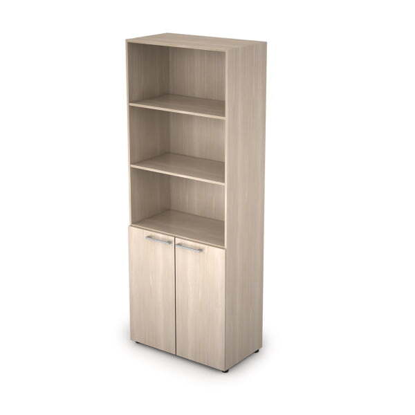 4Ш.005.2 Шкаф стеллаж высокий полузакрытый без замка (798x430x2112) (Шамони светлый)