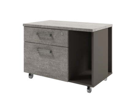 Тумба подкатная с нишей Solution D-292 800x460x575 (Бетон/Трюфель)