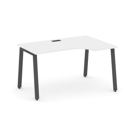 Стол рабочий эргономичный SN-6A.SPA-012(R) (1580х700/980х750) (Белый/Металл Антрацит)