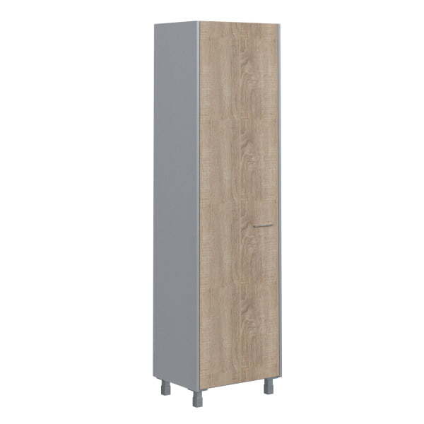 Гардероб узкий Offix-new OCW 60.1 600x500x2147 (Дуб Сонома светлый/металлик)