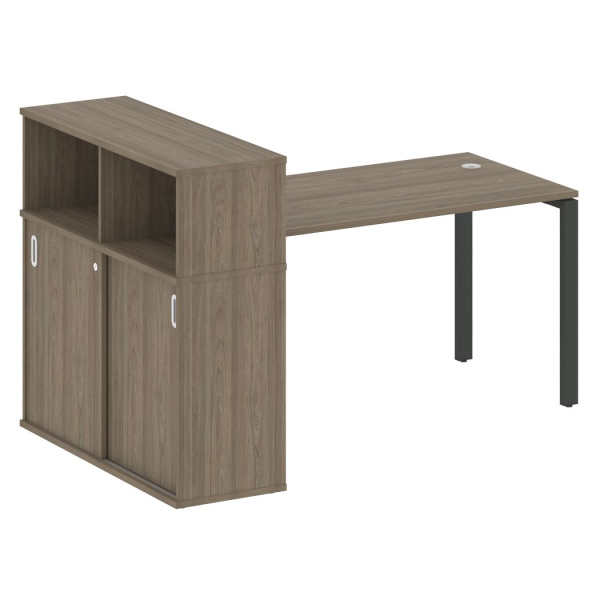 Стол письменный с опорным шкафом-купе Metal System Style БП.РС-СШК-3.3 1810x1120x1098 (Вяз/Антрацит металл)