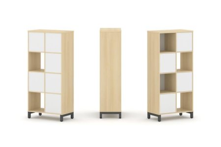 Набор стеллажа 1 сторонний, 4 яруса SN.NS-421 (754х400х1615) (Акация Лорка/Белый/Металл Антрацит)