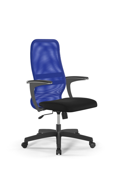 Кресло для руководителя Метта Sit 8 B2-8U - X1+UMF(X1) /Uh00/Wh00/U1mL-b(M09.B02.G15.W01) (Синий | Черный)