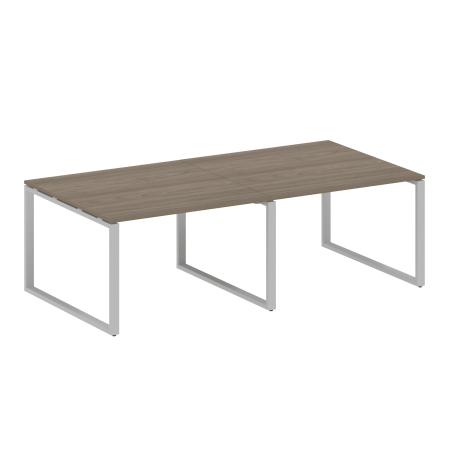 Переговорный стол 2 столешницы Metal System Style БО.ПРГ-2.2 2400x1235x750 (Вяз/Серый металл)