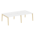 Рабочая станция на деревянных опорах Onix Wood OW.D.RS-4.3.7 2760x1475x750 (Тиквуд Светлый/Дуб Темный)