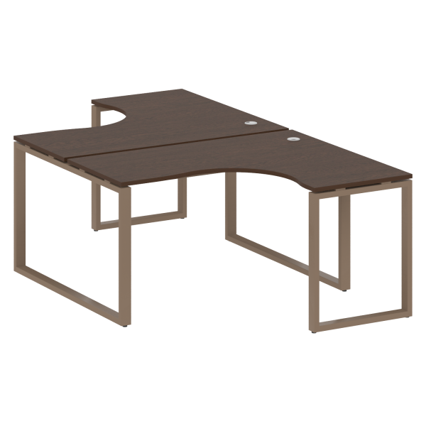 Рабочая станция криволинейная Metal System Style БО.РАС-СА-2.3 1400x2435x750 (Венге Цаво/Мокко металл)