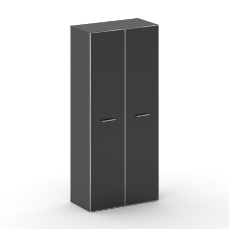 Шкаф широкий высокий Cross CR.ST-103 white (896x460x2000) (Базальт UM-Лакобель Черный)