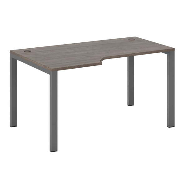 Стол эргономичный левый на металлоопорах New Line NLN36322634 1500x900x750 (Дуб шамони темныйЧерный)