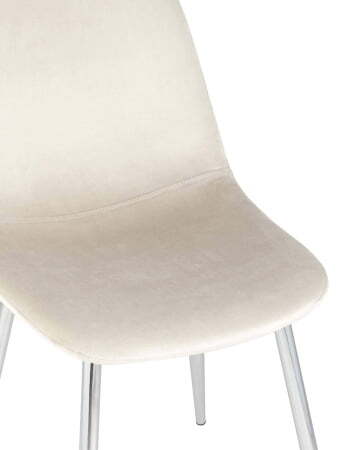 Стул Валенсия велюр кремовый хромированные ножки (Стул Валенсия кремовый)