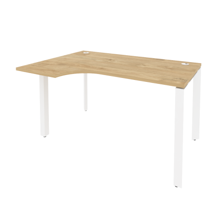 Стол эргономичный левый на П-образном м/к Onix O.MP-SA-2L 1380x980x750 (Тиквуд Светлый/Белый Металл)