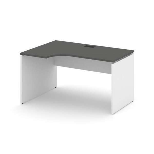 Стол рабочий эргономичный SN-D.SPA-021(L) (1380х800/980х750) (Антрацит/Белый)