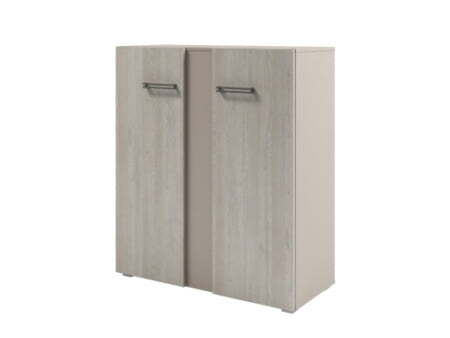 Стеллаж средний с дверьми Solution D-76 950x414x1096 (Акация Морава/Кашемир)