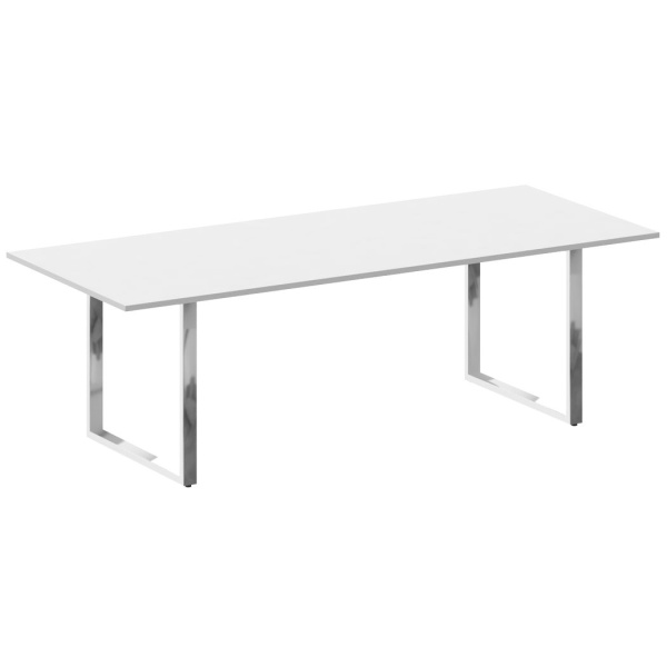 Стол переговорный на О-обр. м/к БО.ПРГ-240 2400x1000x750 (Белый/Нерж. Сталь)