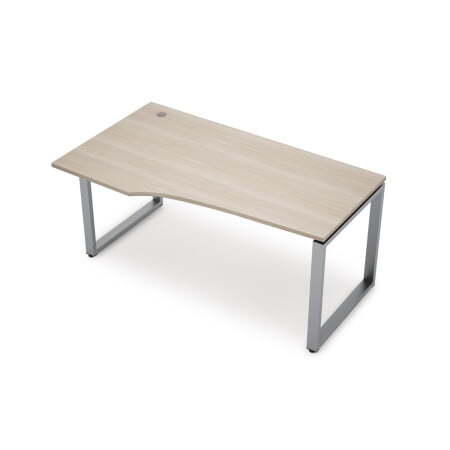 6М-О.622 Стол криволинейный, левый (1400x900x750) (Шамони светлый/Алюминий матовый)