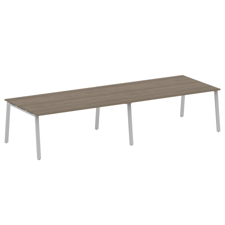 Стол для переговоров (2 столешницы) на А-образном м/к Metal System Style БА.ПРГ-2.5 3600x1235x750 (Вяз/Серый металл)