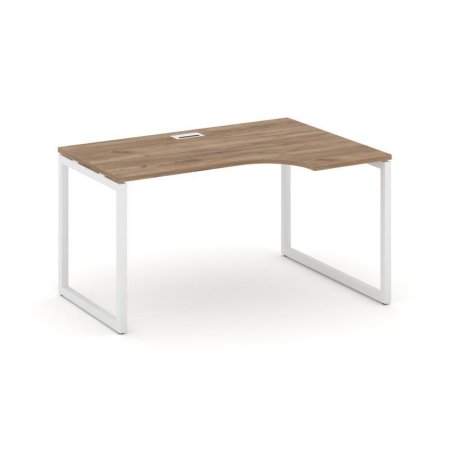 Стол рабочий эргономичный SN-4O.SPA-021(R) (1380х800/980х750) (Дуб Табак/Металл Белый)