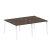 Рабочая станция на 4 рабочих места на А-образном м/к Metal System Style БА.СМ-4.1 2000x1475x750 (Дуб наварра/Серый металл)
