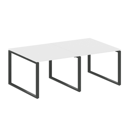 Переговорный стол 2 столешницы Metal System Style БО.ПРГ-2.1 2000x1235x750 (Белый/Антрацит металл)