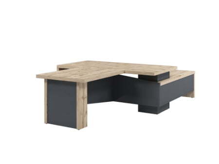 Стол руководителя Torston Т-820Л.0000 2000x3150x750 (Дуб Вотан/Антрацит)