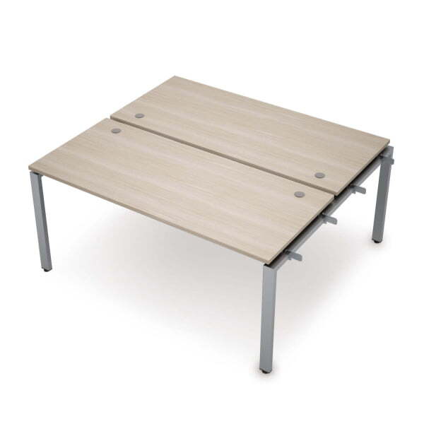 6МБН.6277 Бенч-система на 2 рабочих места, начальный модуль (1000x1435x750) (Шамони светлый/Алюминий матовый)