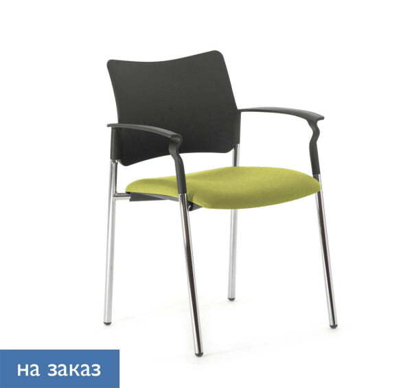 PINKO Кресло на опорах с подлокотниками (Черный/Зеленый)