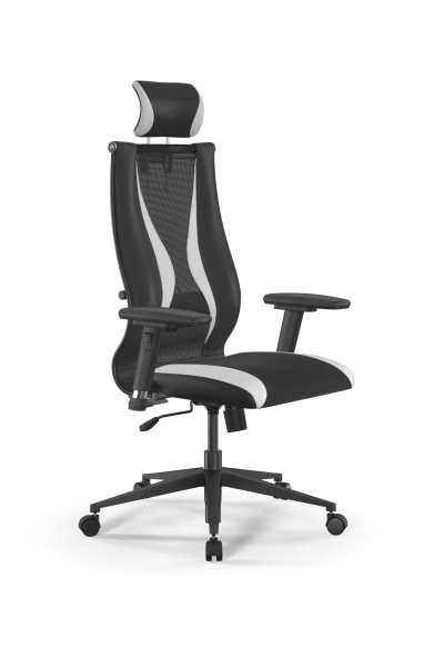 Кресло для руководителя Метта Sit 10 B2-170D - T+UMF(SY271)+Extra /Kb38/Wh09/D03P/H3mL-Pf-2D(M09.B11 (Черный | Белый)
