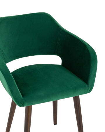 Стул с подлокотниками Саймон велюр темно-зеленый (Стул Саймон темно-зеленый)